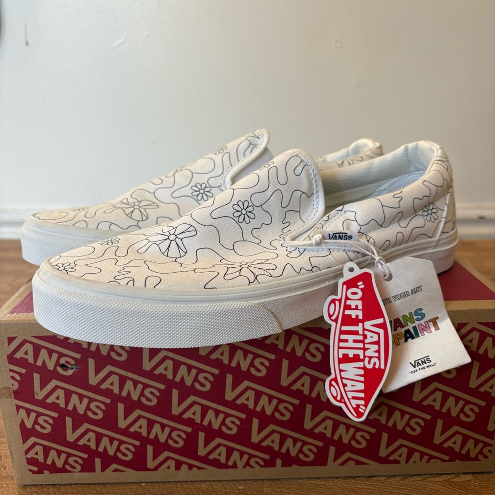 Vans Classic Slip-On U-Paint “Camo Daisy” NWT Men’s 9 Women’s 10.5 - Picture 9 of 12